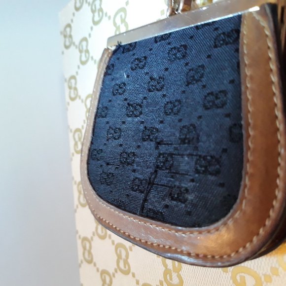 GUCCI 1980's Black Coin Wallet Small - Picture 4 of 15